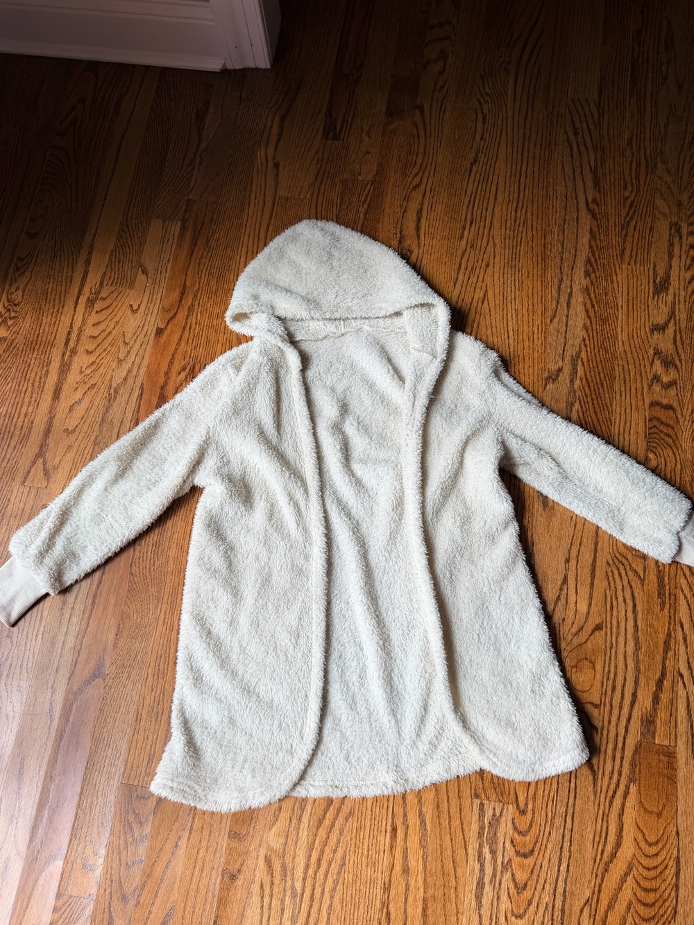 Cozy Hooded Fleece sweater in Cream